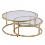 SEI Furniture Evelyn Glam Nesting 2-pc Set, Coffee Table, Gold