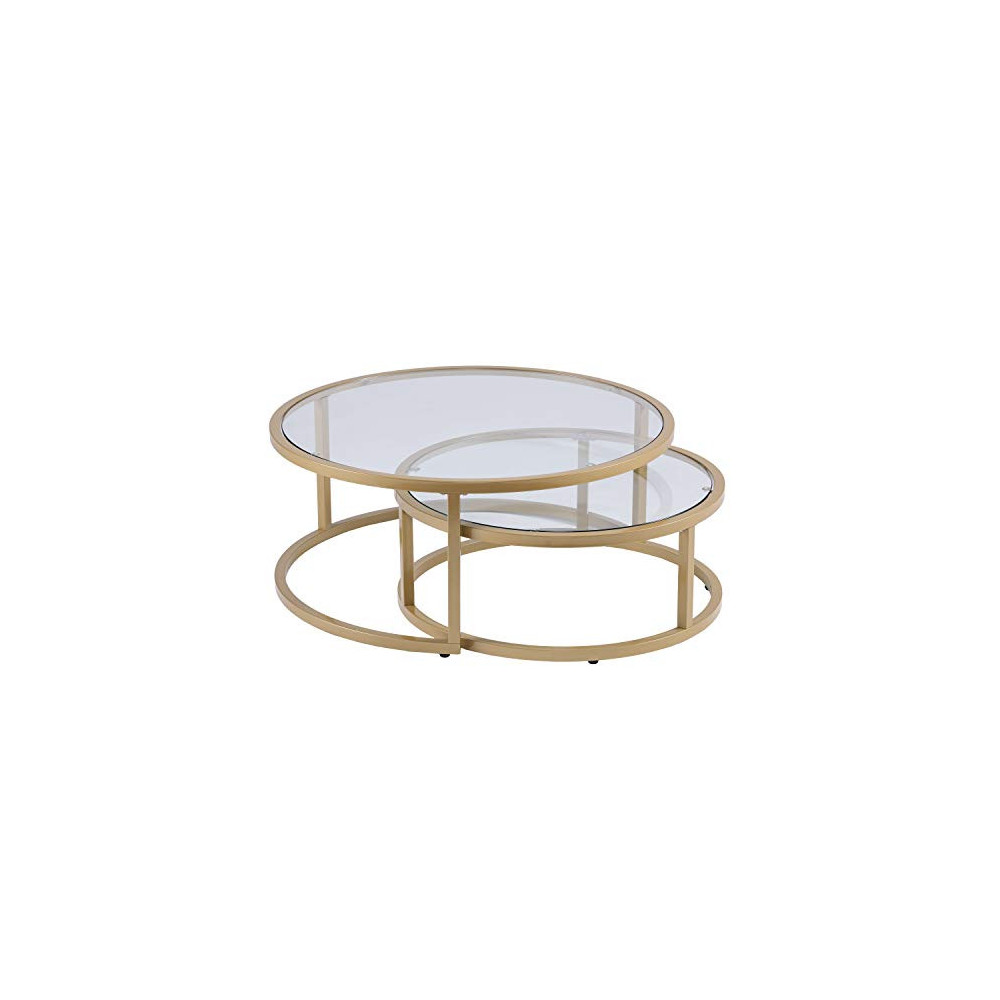 SEI Furniture Evelyn Glam Nesting 2-pc Set, Coffee Table, Gold