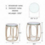 Homebeez End Tables Set of 2, Gold Nesting Side Coffee Table Decorative Round Nightstands  Glass Top 