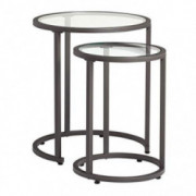 Studio Designs Home Camber Nesting Tables Metal and Glass Side Tables