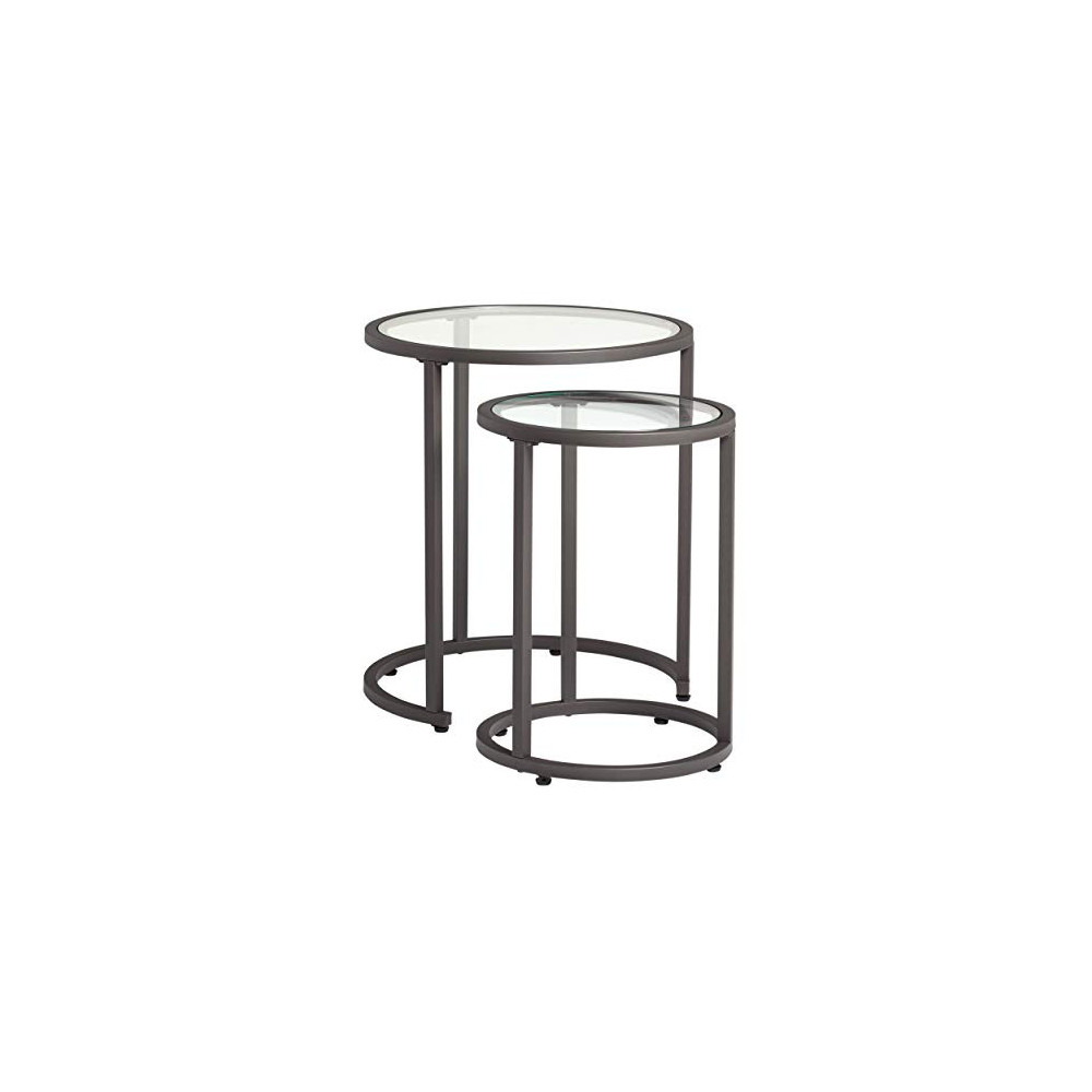 Studio Designs Home Camber Nesting Tables Metal and Glass Side Tables