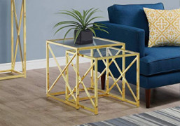 Monarch Specialties I NESTING TABLE, GOLD