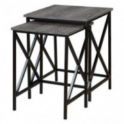 Convenience Concepts Tucson Nesting End Tables, Weathered Gray / Black