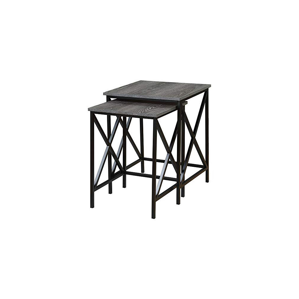 Convenience Concepts Tucson Nesting End Tables, Weathered Gray / Black