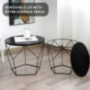 GOODONE Nesting Coffee Table, Round Wood Accent Table with Sturdy Metal Frame and Removable Top, Modern Side Table Set of 2 f