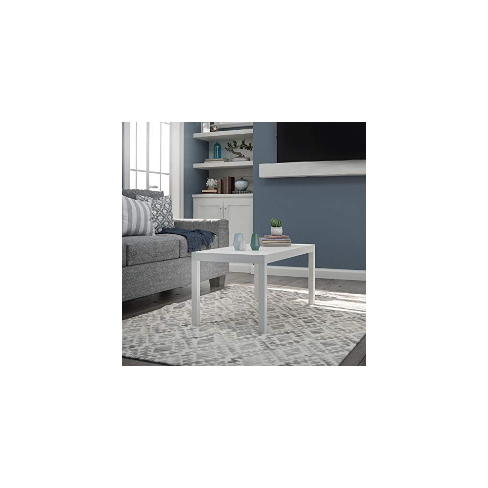 Ameriwood Home Parsons Modern Coffee Table, White Universe Furniture