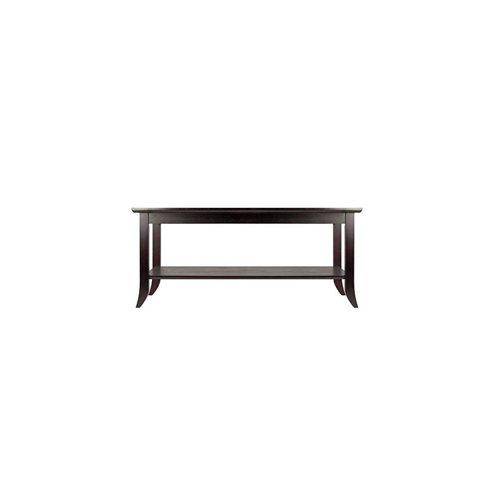 Winsome Genoa Rectangular Coffee Table with Glass Top And Shelf