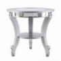 SEI Furniture Lindsay Glam Mirrored Round, End Table, Silver