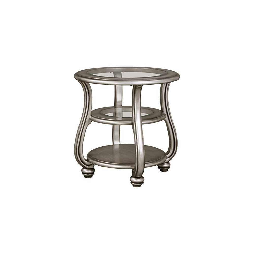 Signature Design by Ashley - Coralayne Glam End Table, Silver