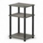 FURINNO Just 3-Tier End Table, 1-Pack, French Oak Grey/Black