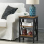 VECELO Versatile Side/End Table with Storage Shelf Nightstands for Living Room,Bedroom Furniture, Set of 2, Shelves, Retro Br