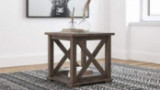 Signature Design by Ashley Arlenbry Farmhouse End Table with Crossbuck Details, Weathered Oak Brown