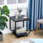 WOHOMO End Table with Storage, 2-Tier Shelf Side Table for Living Room,Exquisite Nightstand for Bedroom,Easy Assembly Small B