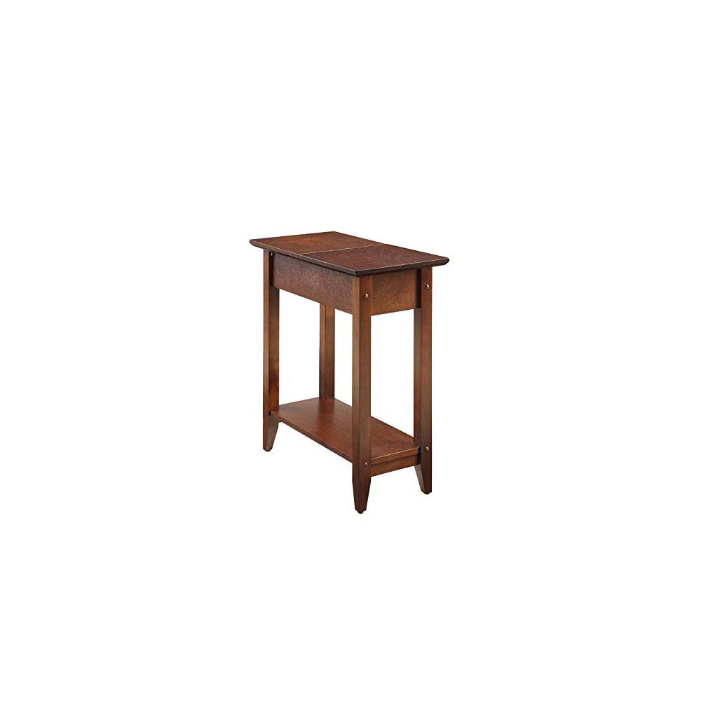 Convenience Concepts American Heritage Flip Top End Table with Shelf, Espresso