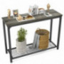 Ecoprsio Console Table Sofa Table with Mesh Shelves, 2 Tier Entryway Table Foyer Table for Entryway, Front Hall, Hallway, Sof