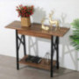 GreenForest Console Table with Storage Narrow Sofa Table for Entryway, Living Room, Easy Assembly, Rustic Walnut
