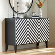 Mason 47 1/4" Wide Black and White 3-Door Console Table - 55 Downing Street