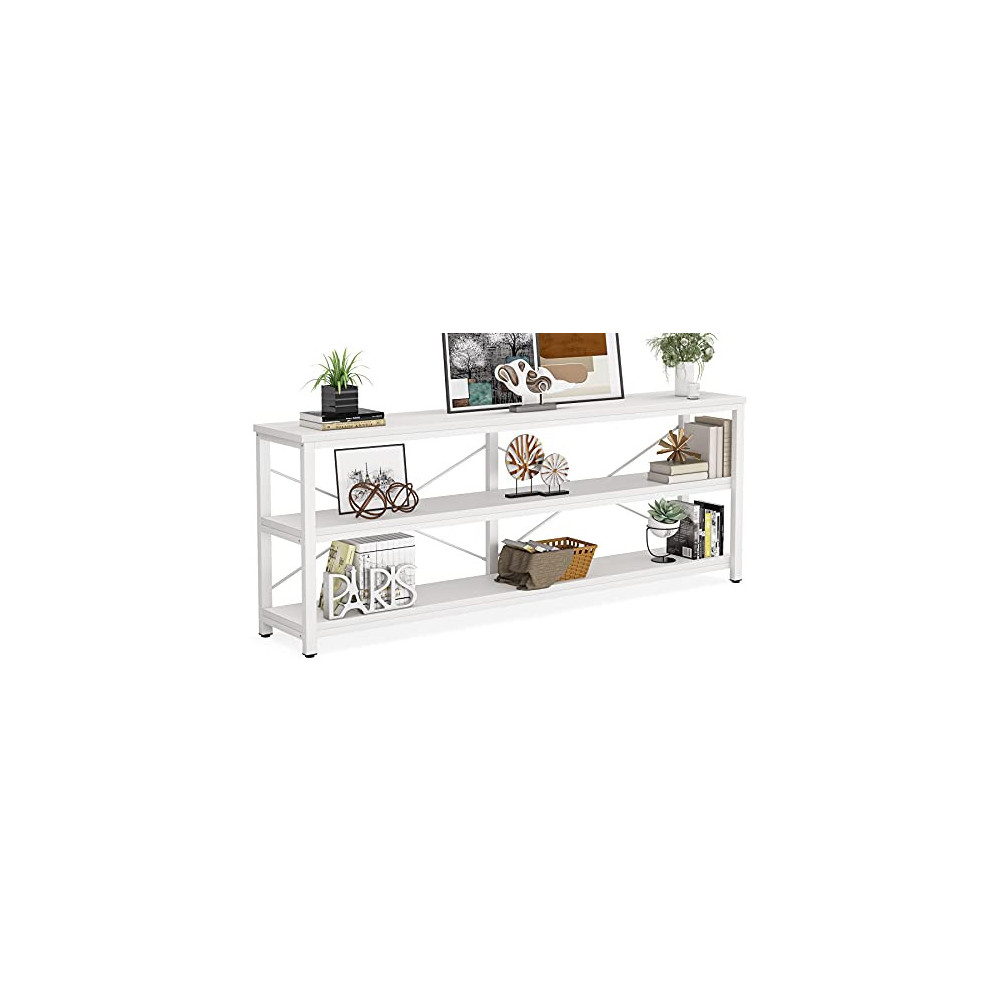 Sofa Table, 3 Tiers TV Stand 70.8 Inches Console Table Extra Long TV Console with Storage Shelves for Living Room, Entryway
