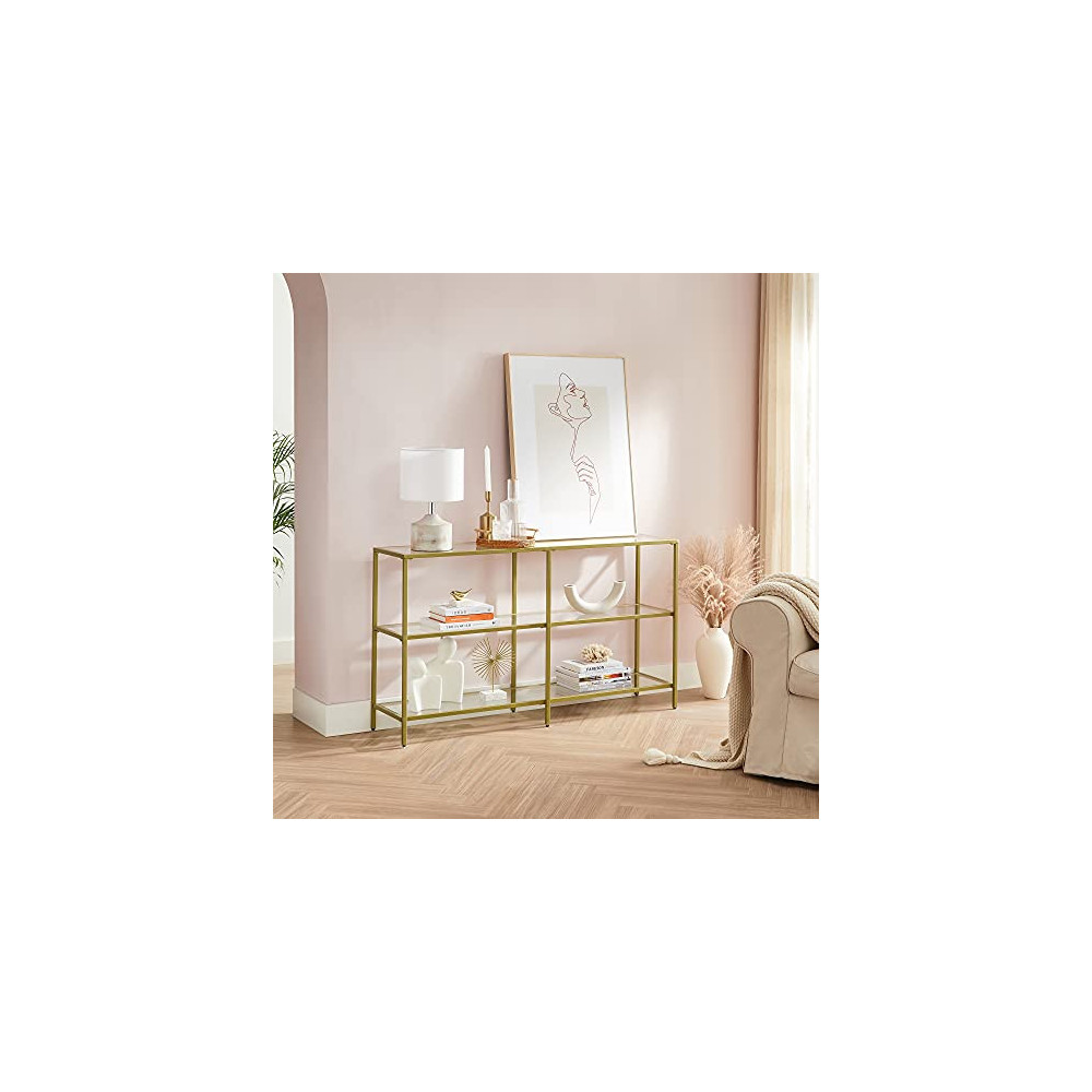 VASAGLE Console Sofa Table with 3 Shelves, 51.2 x 11.8 x 28.7