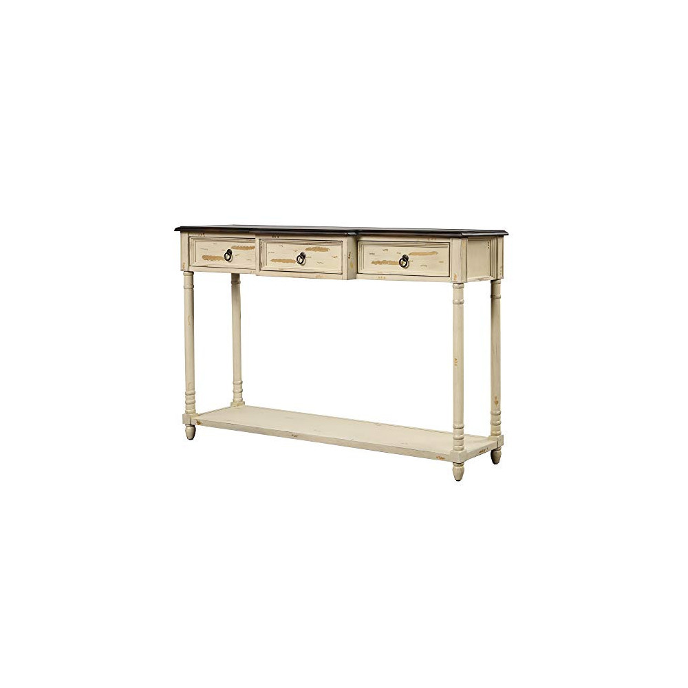 Merax Narrow Console Sofa Table with Drawers and Long Shelf for