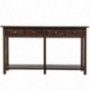 Merax Narrow Console Sofa Table Sideboard with Drawers and Long Shelf for Living Room, Entryway/Hallway, Espresso