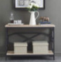 O&K Furniture Narrow Sofa Table with Storage Shelf, Farmhouse Hallway Console Table for Entryway, White Oak Finish 1-Pcs 