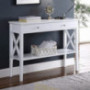 RAAMZO 2-Tier Console Table with 2 Drawers, Sofa Table Narrow for Entryway with Bottom Shelf, White
