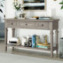 Console Table with Drawers and Shelf, Sofa Table Entryway Table for Entryway Living Room Hallway  Gray Wash 