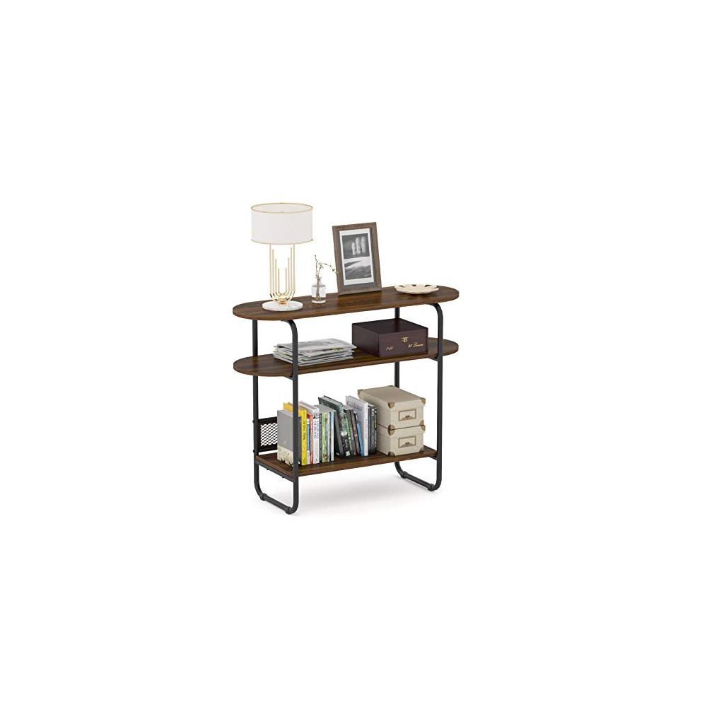 Teraves Industrial Console Table,3-Tier Entryway Table/Hallway Table with Storage Shelf,Sofa Table with Metal Frame,for Livin