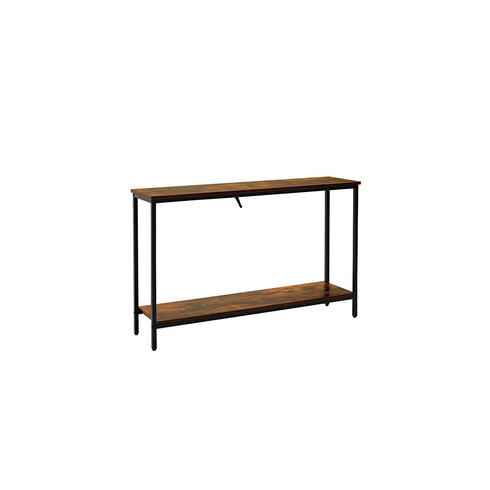 WEENFON 47.2” L Industrial Entryway Table with Shelf, Narrow Console Sofa Table Behind Couch, Console Table for entryway, Foy