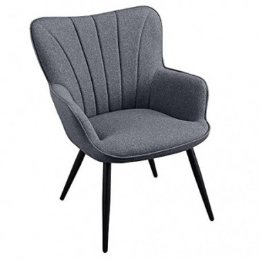 Yaheetech Ergonomic Accent Chair Armchair Living Room Chair Upholstered Side Chair Leisures Chairs Curved Back Chair Metal Le