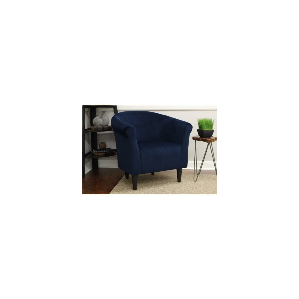 Mainstays Microfiber Bucket Accent Padded Chair  Microfiber, 18" Navy Blue 