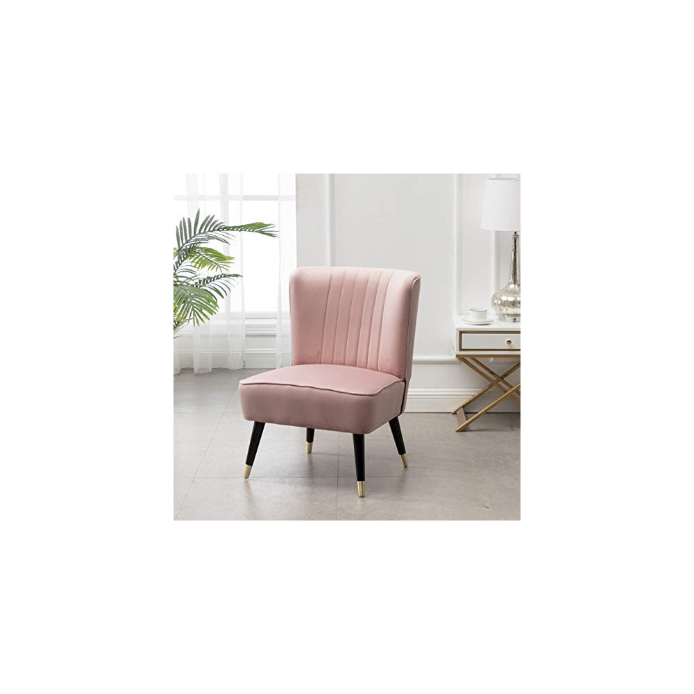 HomeZero Aero Mid-Century Modern Upholstered Accent Chair, Pink