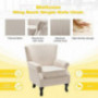 MELLCOM Modern Accent Chair Armchair Club Chair, Comfortable Upholstered Single Sofa Chair, Short-Pile Velour Solid Wood Fram