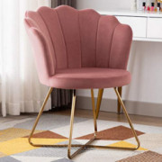 Duhome Velvet Vanity Chair Accent Chair，Makeup Chair with Back for Bedroom Makeup Room, Shell Shaped Living Room Chair with G