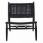 Safavieh Home Soleil Black and Black Leather Woven Accent Chair
