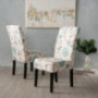 Christopher Knight Home Pertica Fabric Dining Chairs, 2-Pcs Set, White And Blue Floral