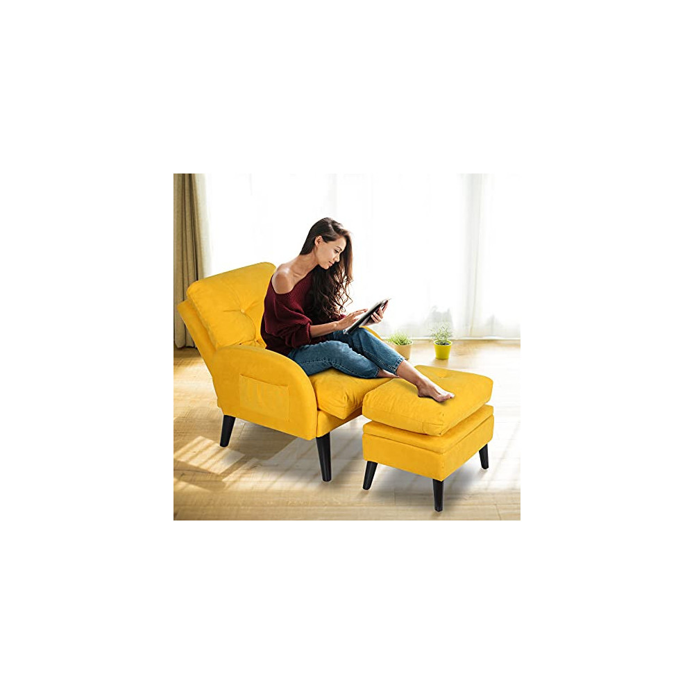 ELUCHANG Accent Chair with Ottoman Storage,Comfort Armchair with