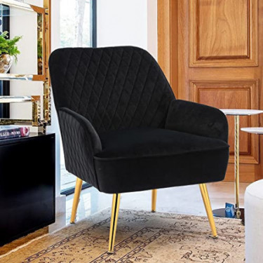 Modern Accent Chair/Living Room Chair Dining Room Velvet Arm Chair/Club Leisure Guest Lounge Bedroom Upholstered Chair with G