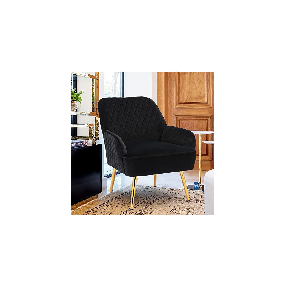 Modern Accent Chair/Living Room Chair Dining Room Velvet Arm Chair/Club Leisure Guest Lounge Bedroom Upholstered Chair with G