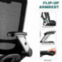 Gabrylly Ergonomic Mesh Office Chair, High Back Desk Chair - Adjustable Headrest with Flip-Up Arms, Tilt Function, Lumbar Sup