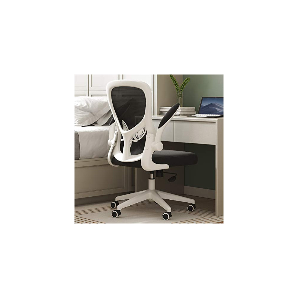 Hbada Office Chair, Ergonomic Desk Chair, Computer Mesh Chair with Lumbar Support and Flip-up Arms,White