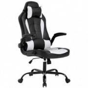 BestOffice PC Gaming Chair Ergonomic Office Chair Desk Chair with Lumbar Support Flip Up Arms Headrest PU Leather Executive H