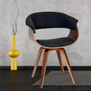 Armen Living Summer Chair in Charcoal Fabric and Walnut Wood Finish, 31" x 25" x 22"
