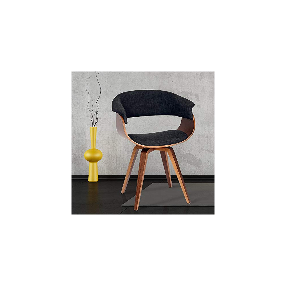 Armen Living Summer Chair in Charcoal Fabric and Walnut Wood Finish, 31" x 25" x 22"