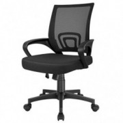 Furmax Office Ergonomic Desk Mesh Computer Mid Back Swivel Task Executive Chair with Lumbar Support and Armrests, Black