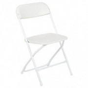 Flash Furniture Hercules Series Plastic Folding Chair - White - 650LB Weight Capacity Comfortable Event Chair - Lightweight F