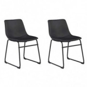 Signature Design by Ashley Centiar Mid Century Dining Room Bucket Chair, Set of 2, Black