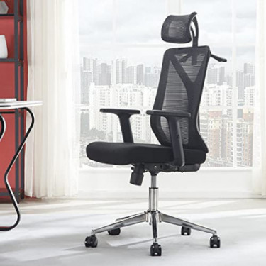 Molblly Office Chair Ergonomic Mesh Home Office Computer Chairs High-Back Swivel Executive Chair Adjustable Arm Rests & Soft 
