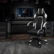 Flash Furniture X40 Gaming Chair Racing Ergonomic Computer Chair with Fully Reclining Back/Arms, Slide-Out Footrest, Massagin
